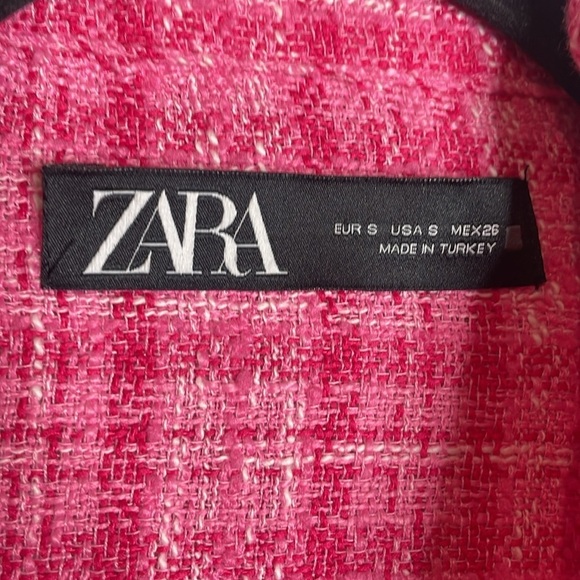 ZARA | Women’s Pink Check Woven Overshirt Oversized Size Smalll - Picture 5 of 7